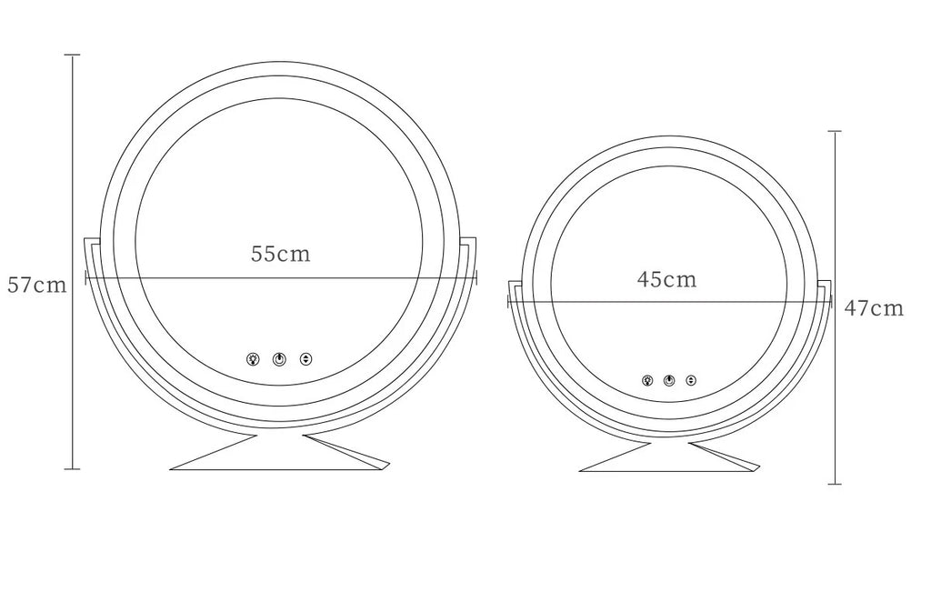 Smart LED Circle Makeup Mirror with Touch Control Lighting
