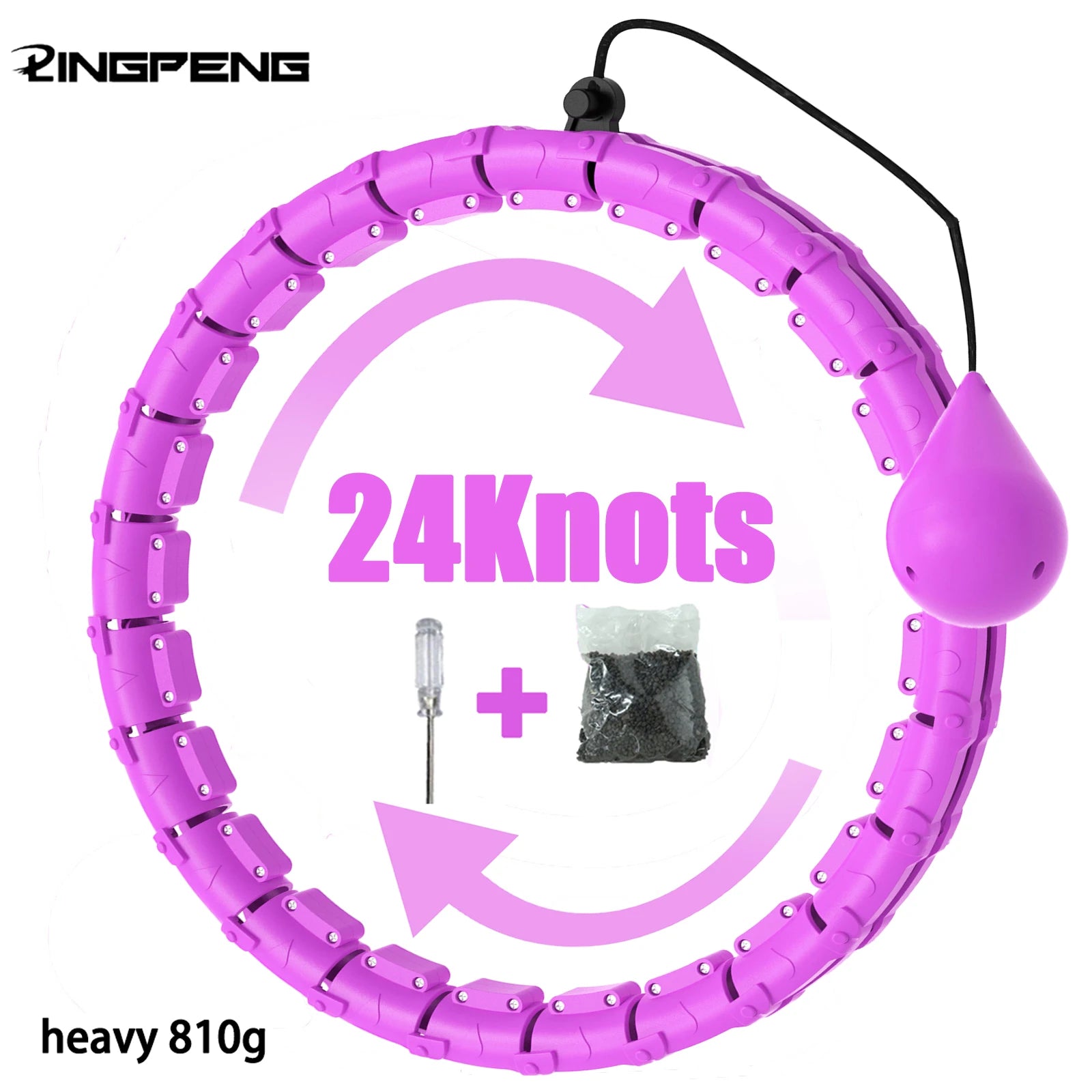 Weighted Fitness Hoops for Adults  2 in 1 Adjustable with Detachable Knots