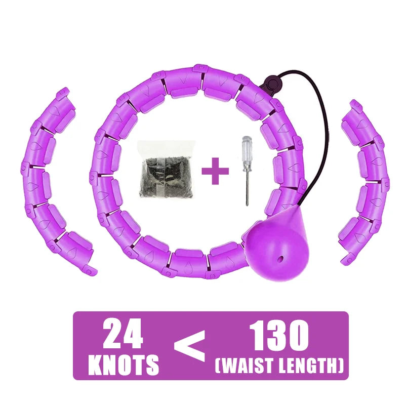 Weighted Fitness Hoops for Adults  2 in 1 Adjustable with Detachable Knots