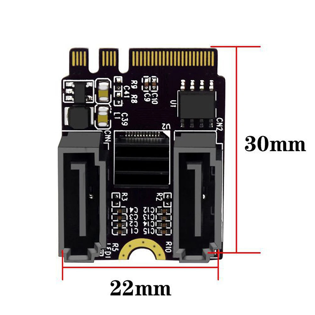 M2 To SATA3.0 Adapter Card PCI-E3.0 KEY A + E WIFI M.2 To SATA Converter Card