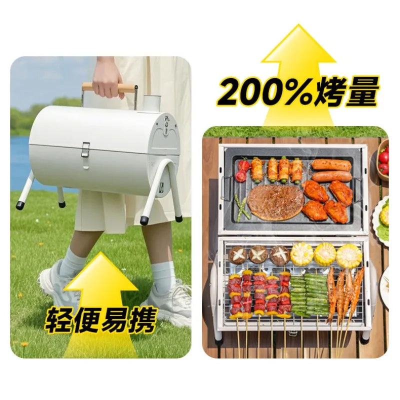 Chimney Grill Full Outdoor Camping Grill Portable Grill Double Sided Grill Charcoal Brother Stove