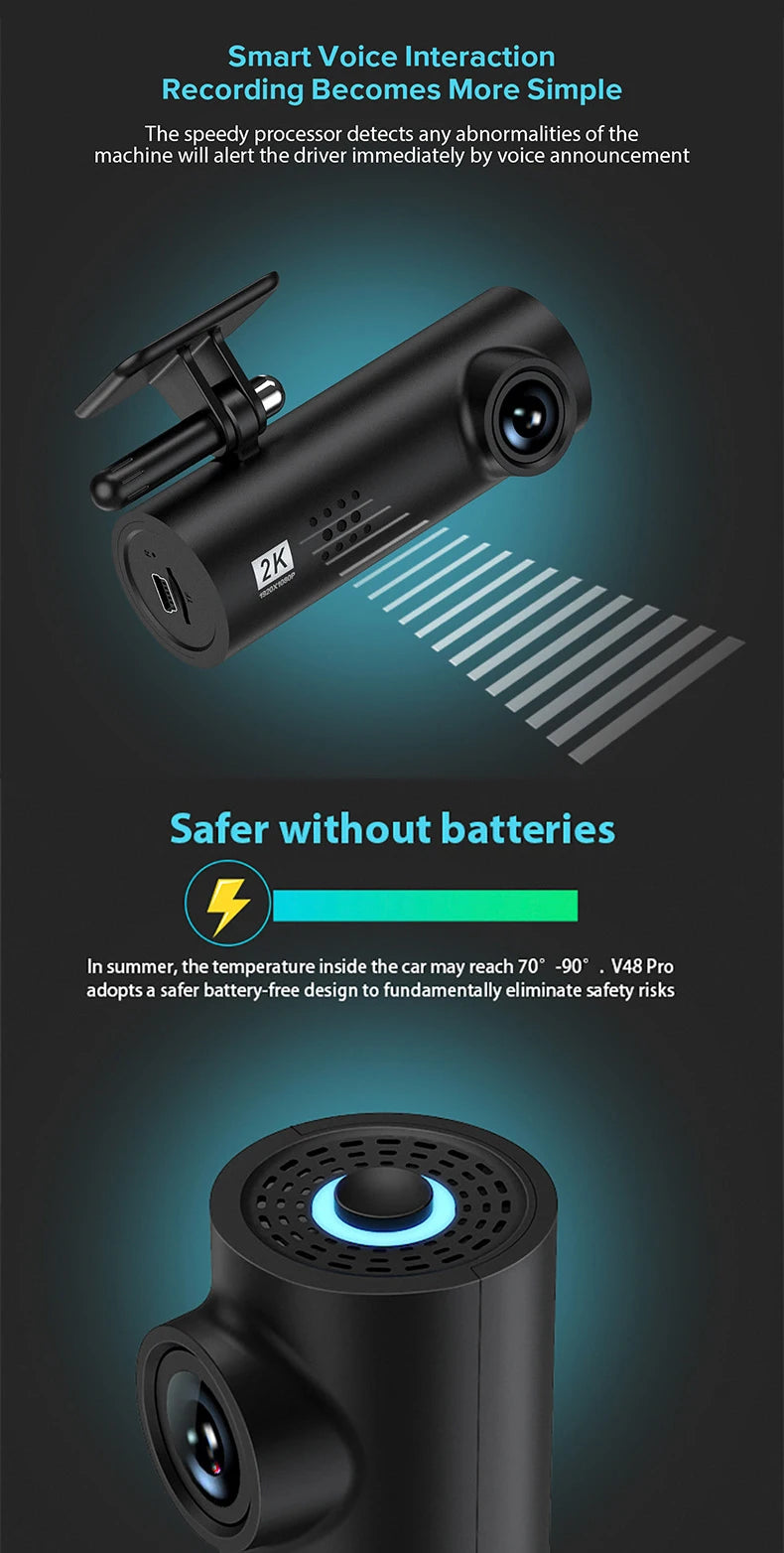 Dash Cam Video Recorders 4K WiFi Mini Front Camera