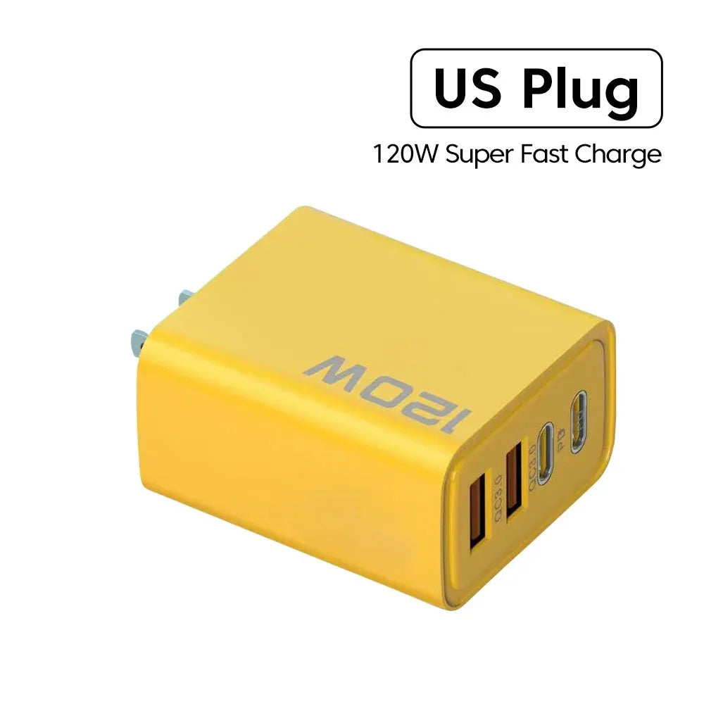 4-Port USB-C PD Fast Charger with Quick Charge 3.0, Multi-Device Wall
