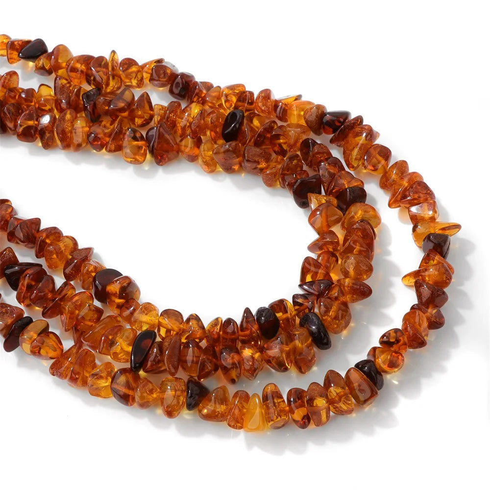 Amber Beads Round Oval Irregular Genuine Ambers Gem Stone Beads For Jewelry Making