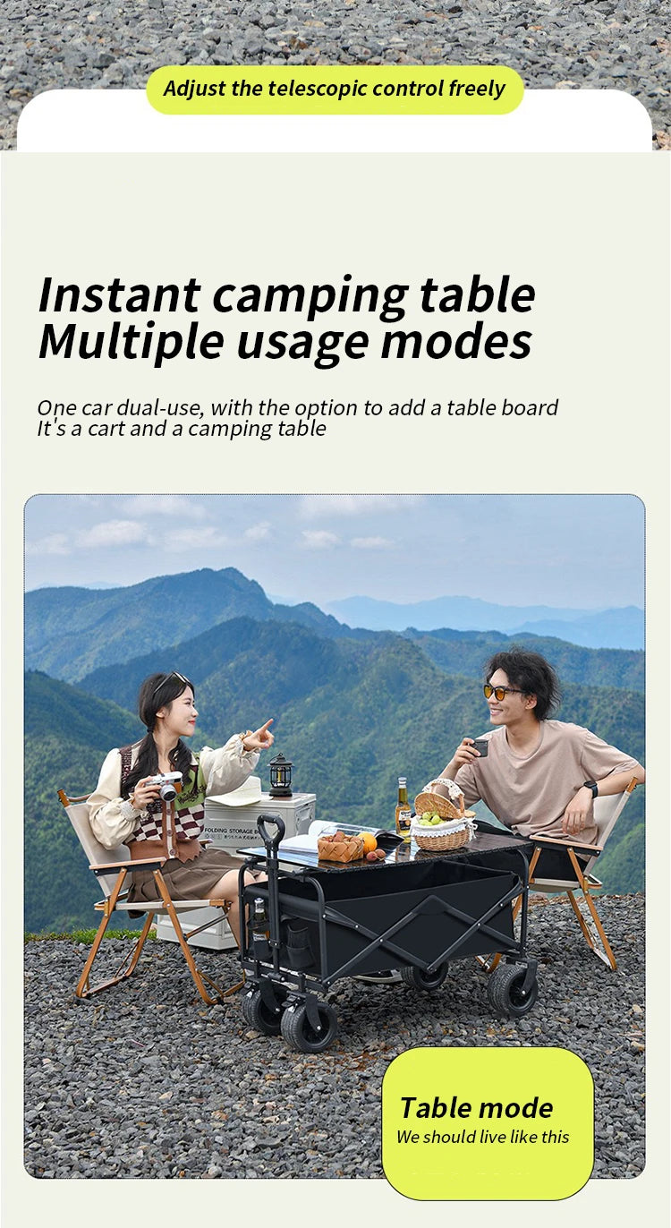 camping cart foldable trolley outdoor picnic portable hand-pull cart camping trailer camping
