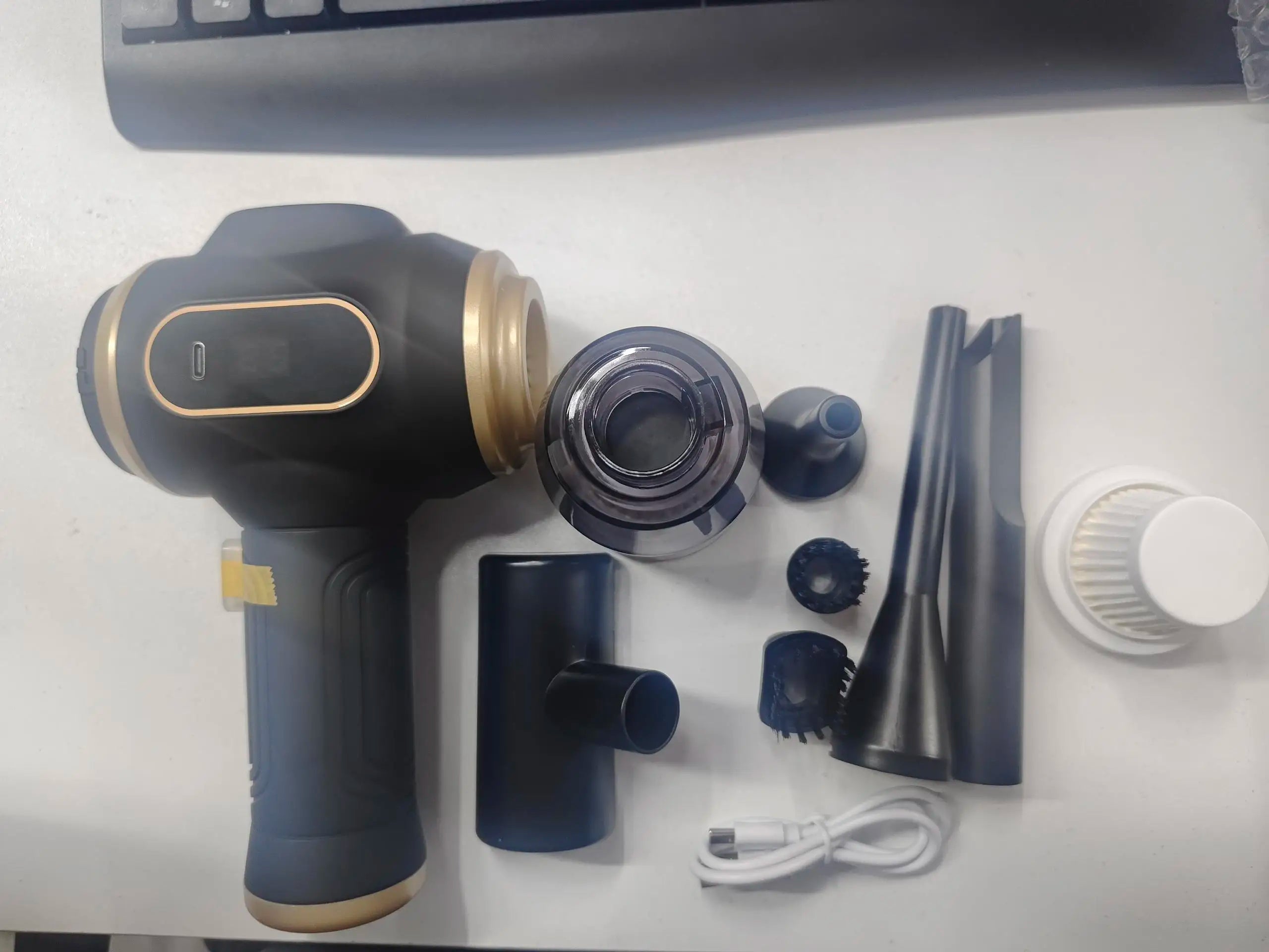 Powerful 2-in-1 Air Duster & Vacuum, Handheld Cordless Cleaner with Digital Display