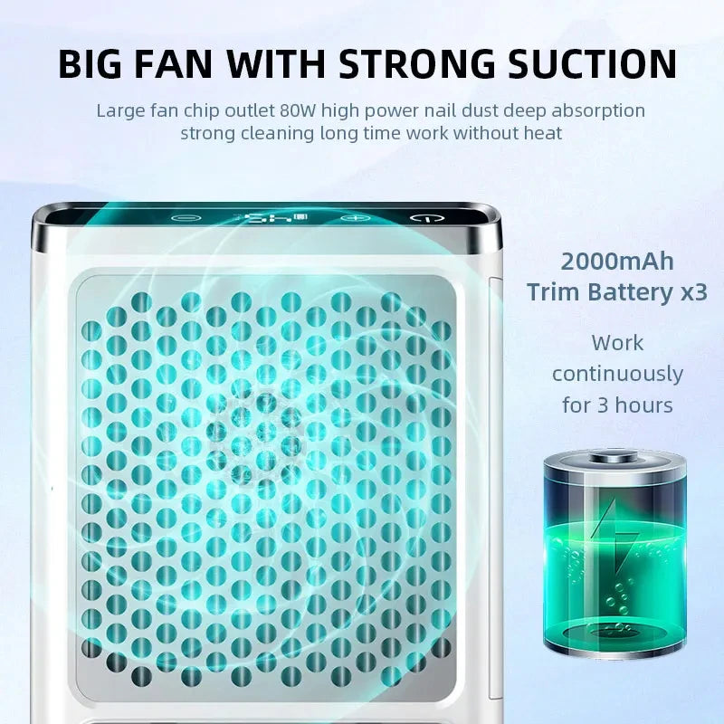 Nail Dust Extractor Vacuum – Professional Manicure Equipment with Adjustable Speed & Reusable Filter