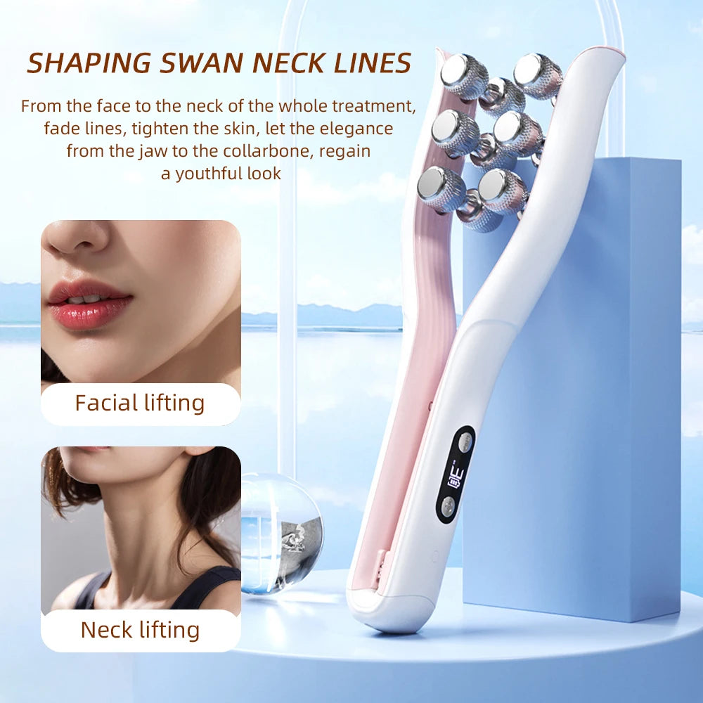 Elecrtic Facial Beauty Device 3 Gear Adjustable Roller Massager Face Slimming Double Tool Massager Home Beauty Wireless Use