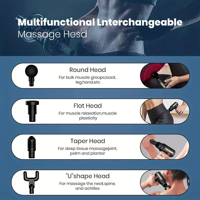 Multifunctional fascia gun massager instrument portable muscle massage