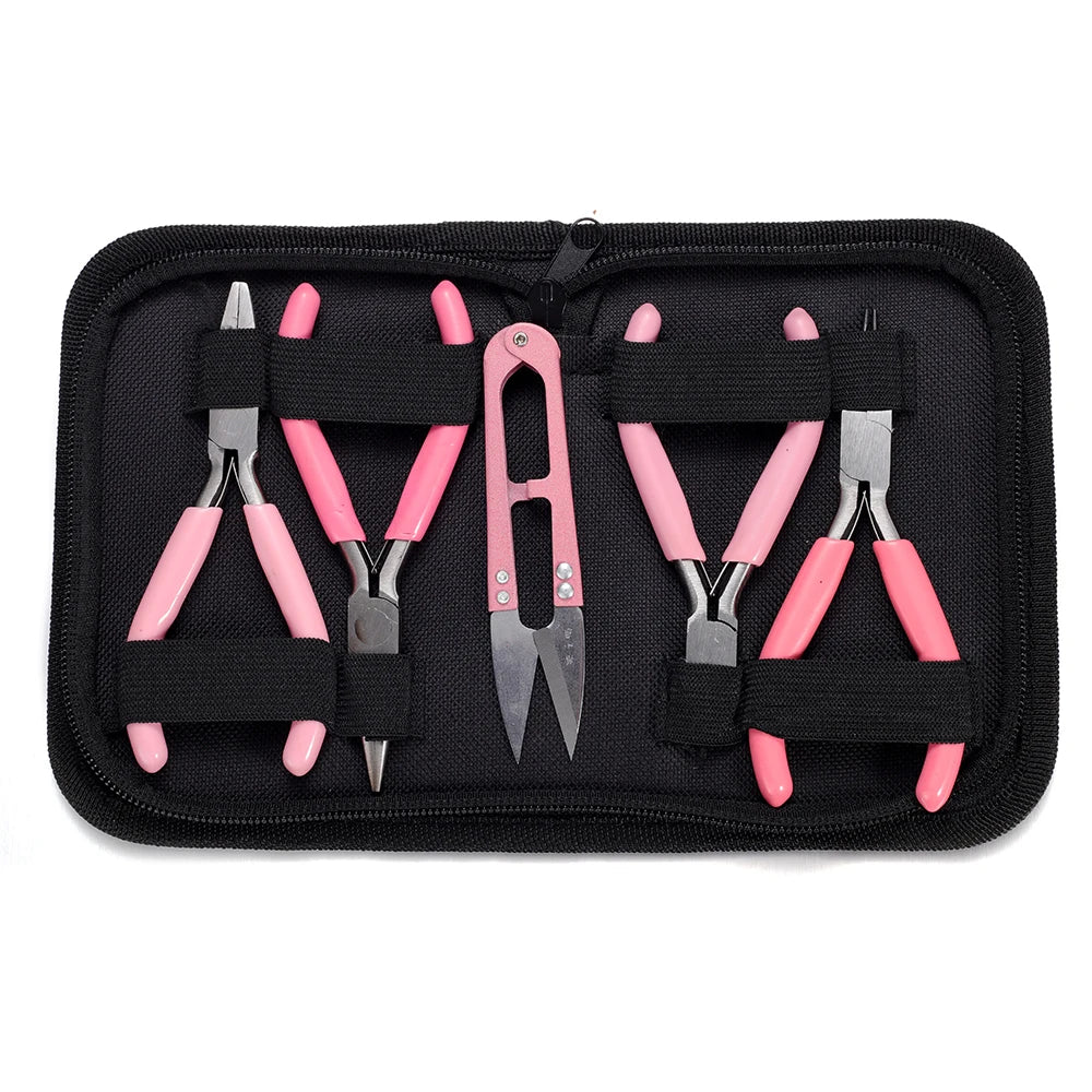 1 Pack Jewelry Making Supplies Kits with Jewelry Pliers Jump Ring Opener Awl Thread Scissors for Jewelry Repair Jewelry Making