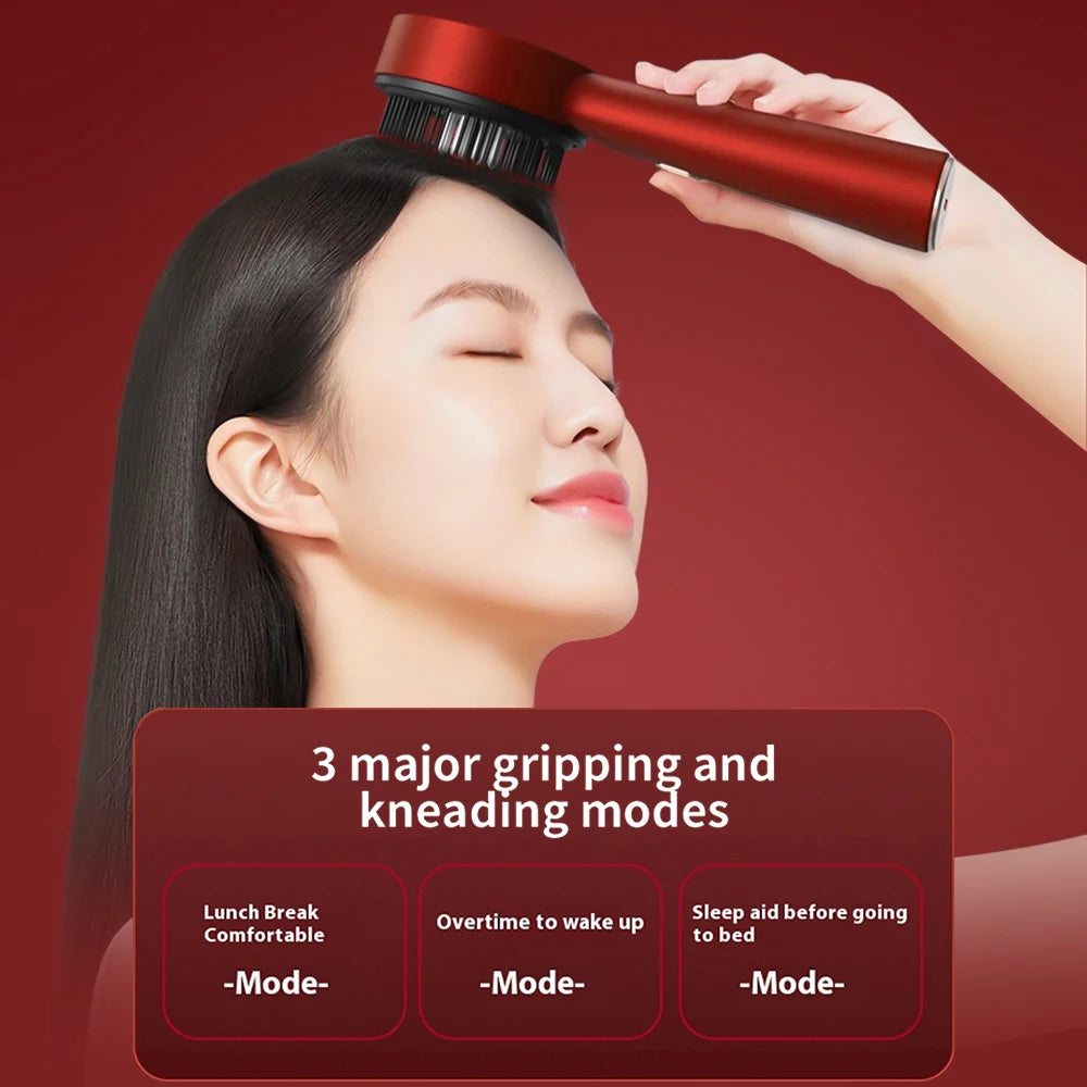 Deep Kneading Massage Comb, Red Light Therapy Scalp Massager