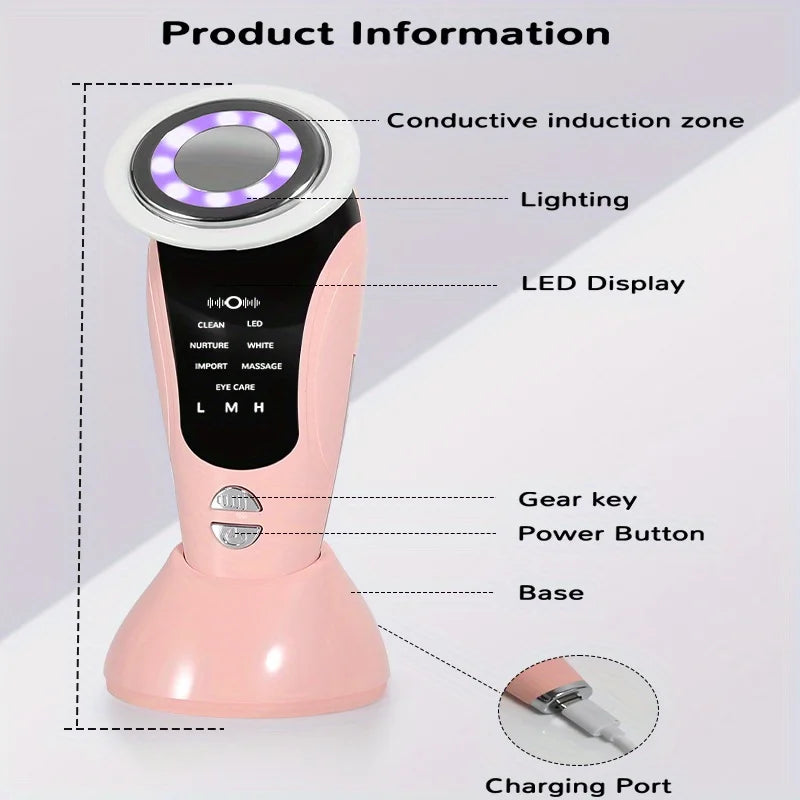 Handheld facial lifting and massage beauty device, electric V-face beauty device,