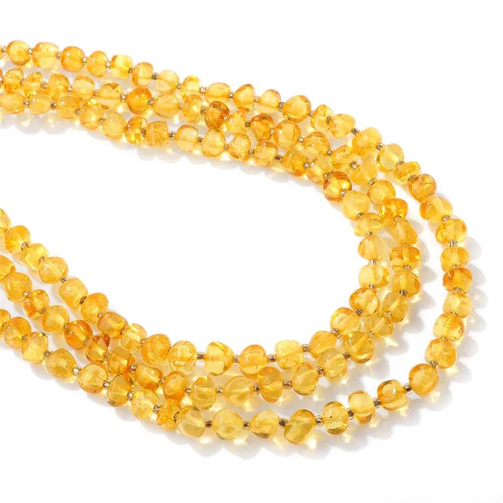 Amber Beads Round Oval Irregular Genuine Ambers Gem Stone Beads For Jewelry Making