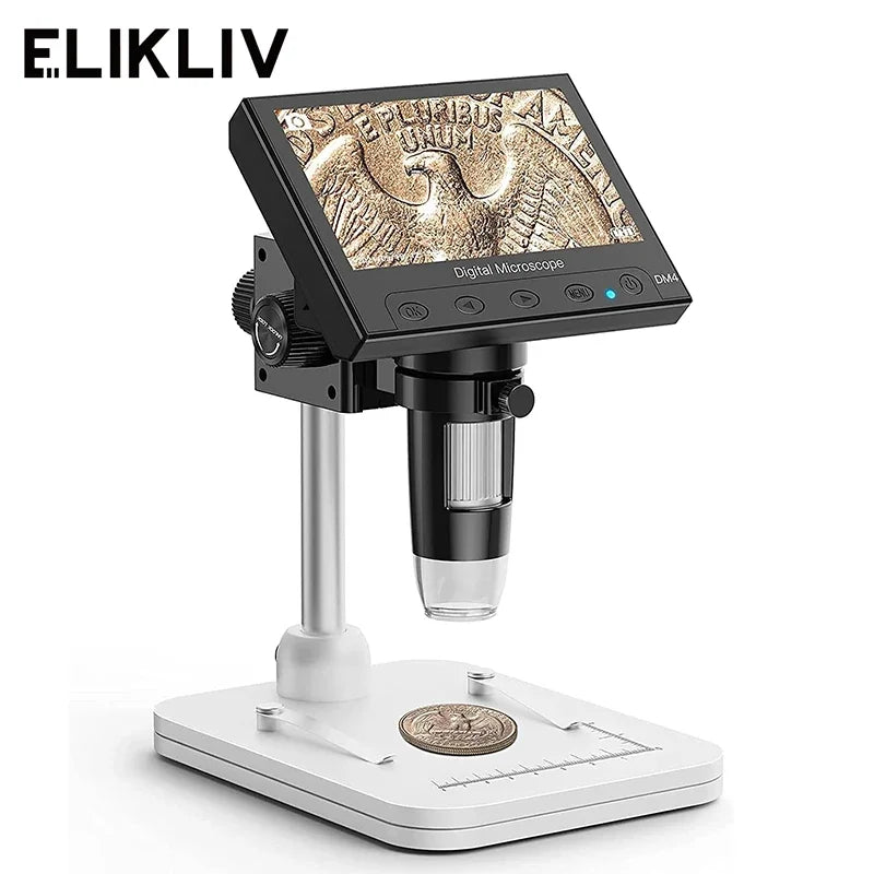 Digital Microscope  EDM4 4.3" LCD  for Electronic 1000x Coin Magnifier Repair Microscope with LED Lights for PC Windows