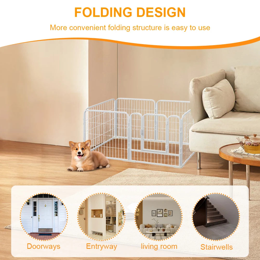 Portable Pet Playpen Dog Exercise Cat Fence 6 Panel Heavy Duty Crate Cage