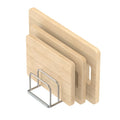 Kitchen Cabinet Organizer, Steel Cookware Holder, Divided Holder with 5 Slots for Skillets Baking Tray and Chopping Board Rack -