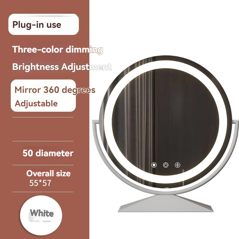 Smart LED Circle Makeup Mirror with Touch Control Lighting