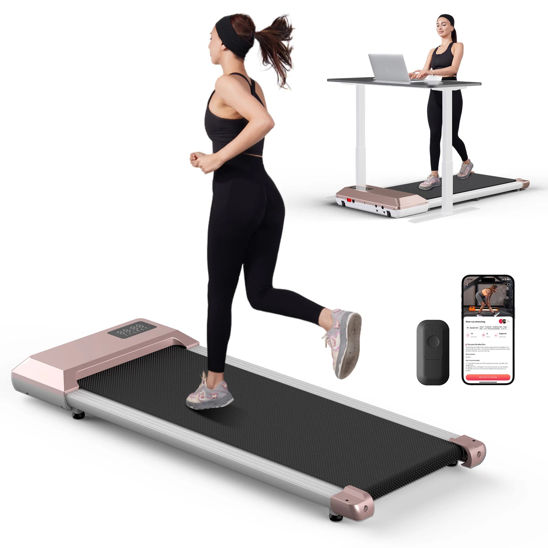 300lbs Treadmill for Home Treadmills Walking Pad LCD Digital Data Display