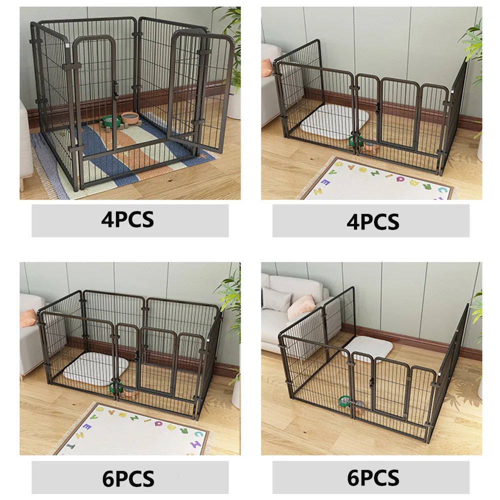 Dog Fence Playpen 4/6 Panels Foldable Puppy Exercise Kennel