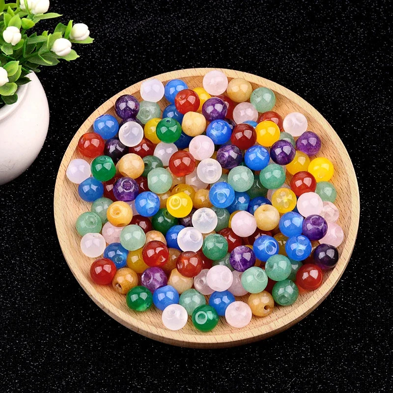 Natural Gemstone 10MM Button Round Beads Drilled 2.0mm Edge-hole  10 PCS
