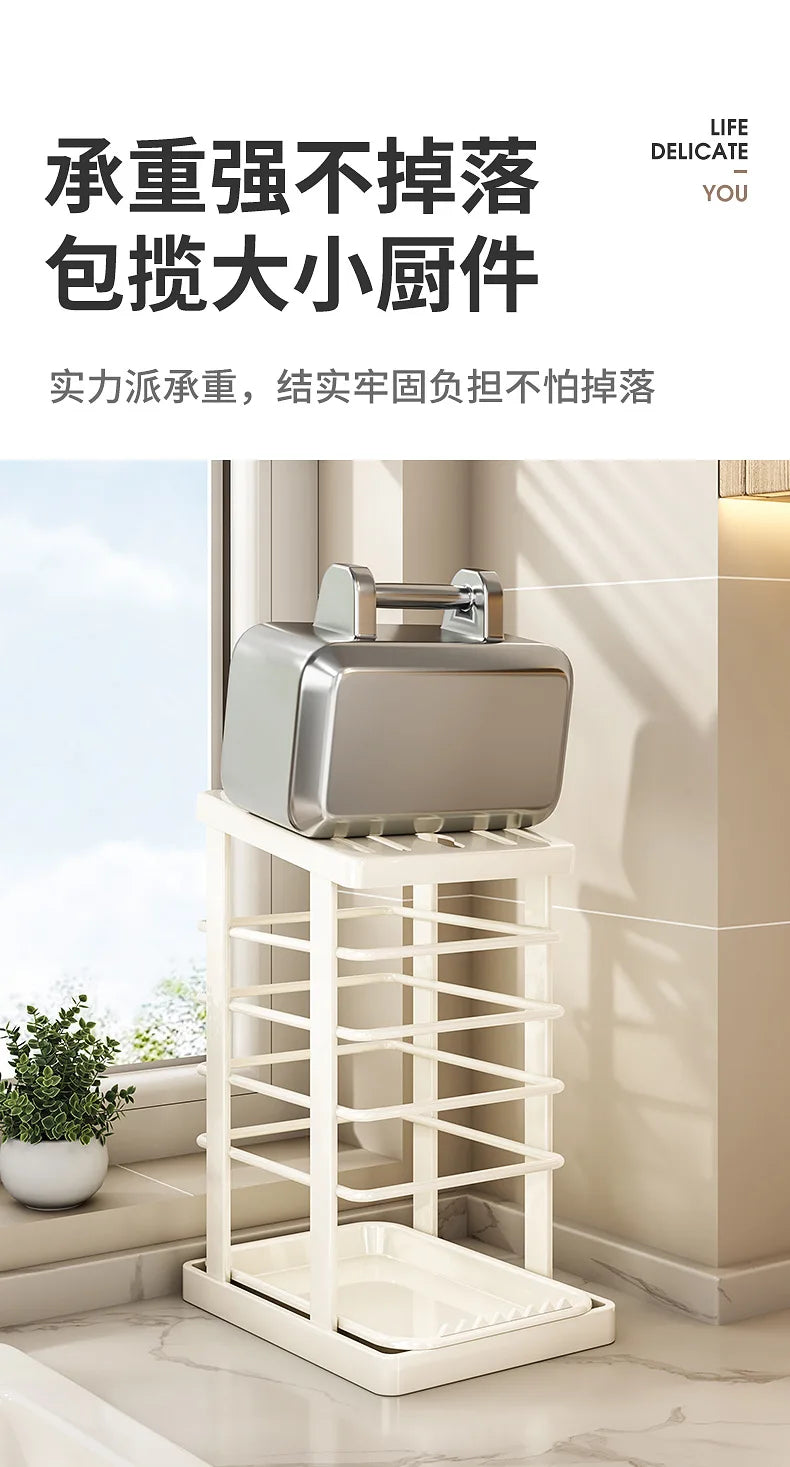 Kitchen Knife Storage Stand, Drainage Design Countertop Rack, Household Knife Block For Chef Knives