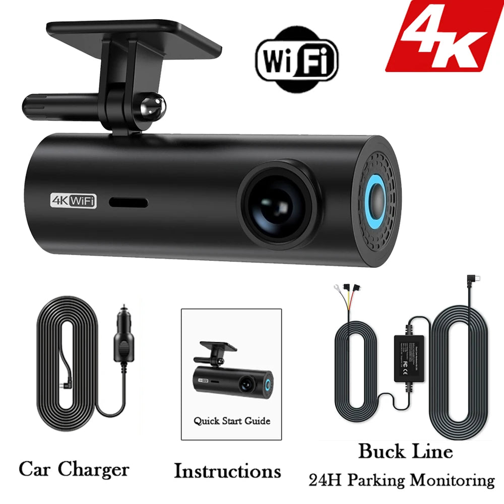 Dash Cam Video Recorders 4K WiFi Mini Front Camera
