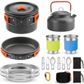 Portable Camping Cookware Set for 2-3 People – Lightweight Backpacking Cooking Kit with Folding Pots Sets