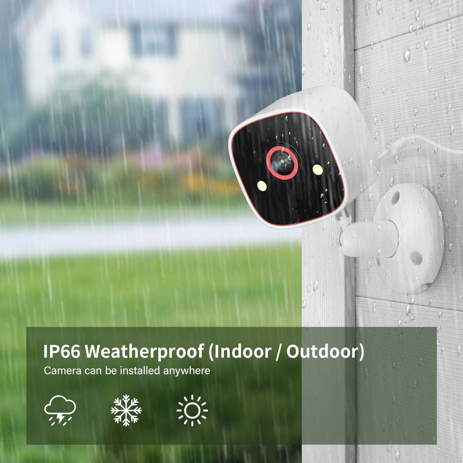 Outdoor/Indoor Security Cameras 2K HD Wireless WiFi Color Night Vision IP66 Waterproof