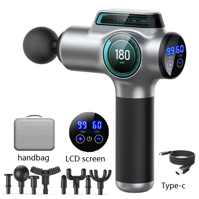 99-Speed Deep Tissue Percussion Massage Gun with Multiple Attachments for Muscle Recovery