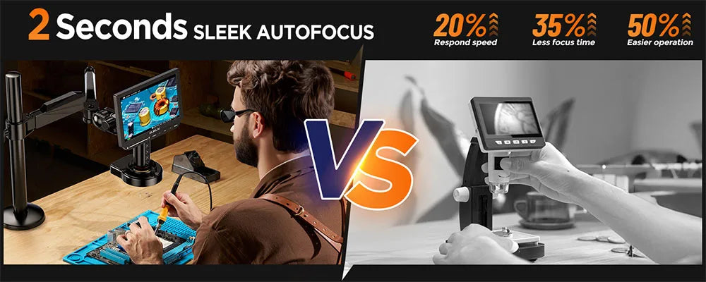 Autofocus Digital Microscope with Arm EM4K-AF Flex10.1''  4K Electronics 2000X
