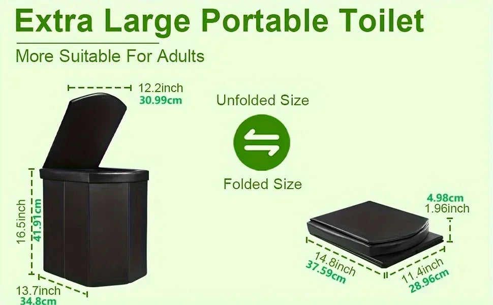 Portable Toilet For Camping, Portable Toilet For Adult, Camping Travel Folding Toilet With Lid, Easy Set Up
