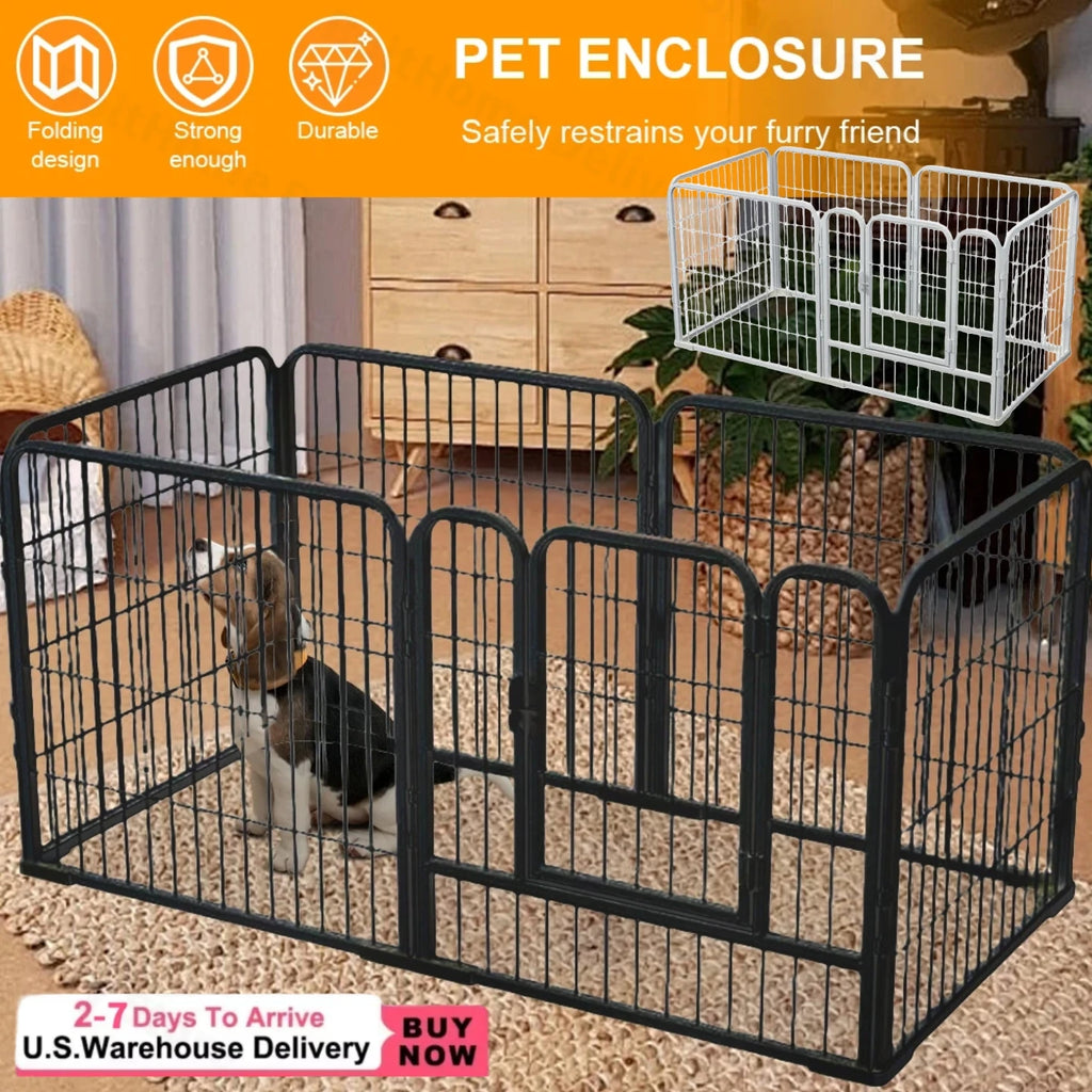 Portable Pet Playpen Dog Exercise Cat Fence 6 Panel Heavy Duty Crate Cage