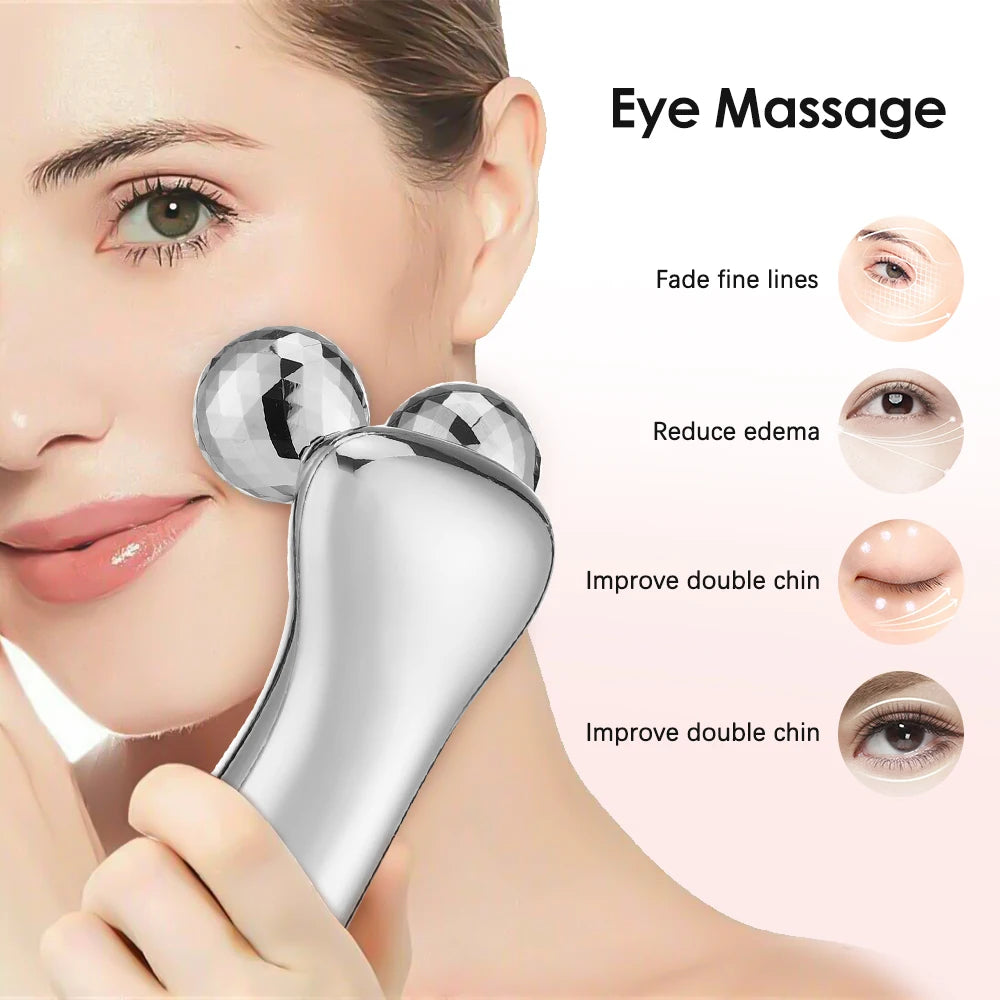Electric Facial Micro-current Beauty Instrument LED Display Face Lift Roller Massager