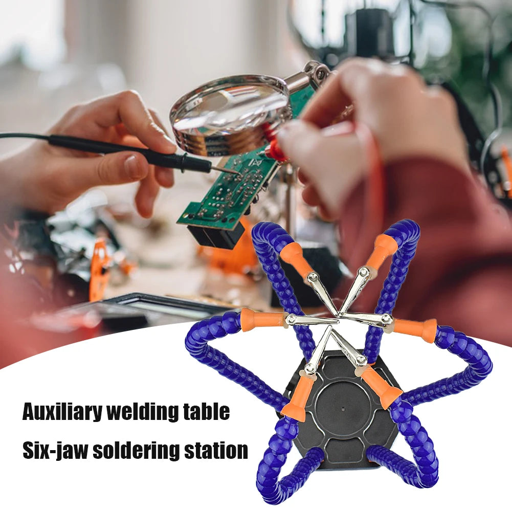 Soldering Iron Holder Flexible Arms Rotatable Clips Soldering Third Hand Tool Detachable