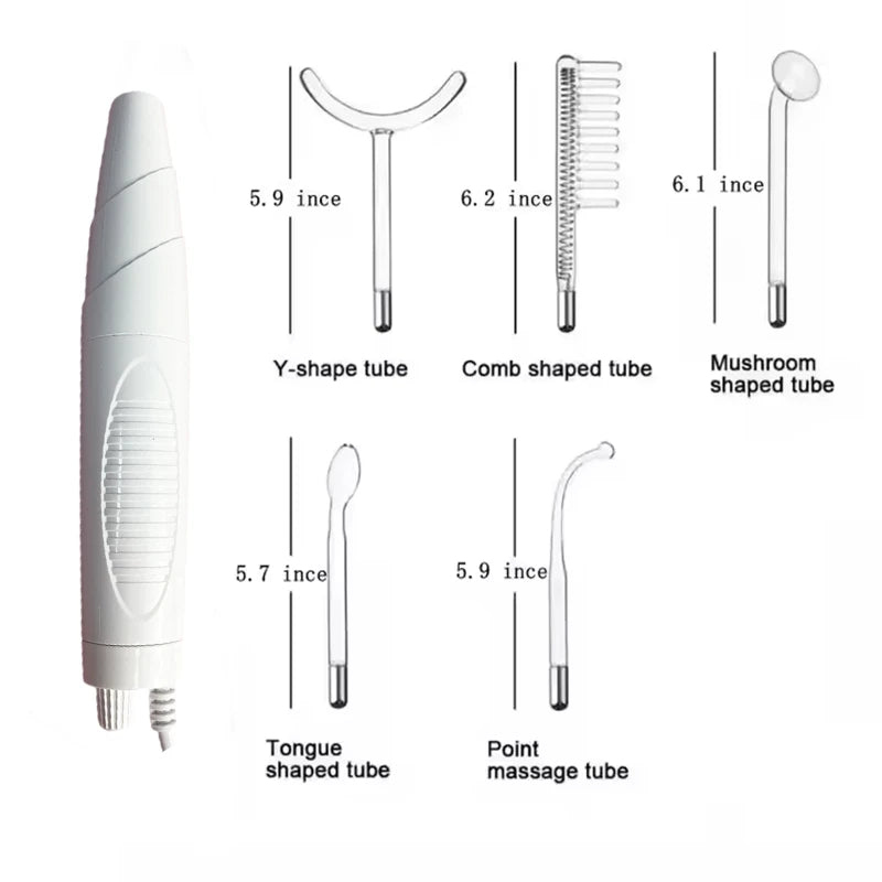Professional Beauty Home Use Equipment 5 in 1 Darsonval Kit Handheld High Frequency Facial Skin Therapy Wand