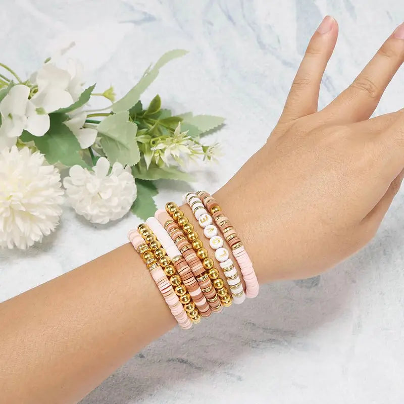 DIY Jewelry Making Kit Clay Beads Bracelet Making Kit Flat