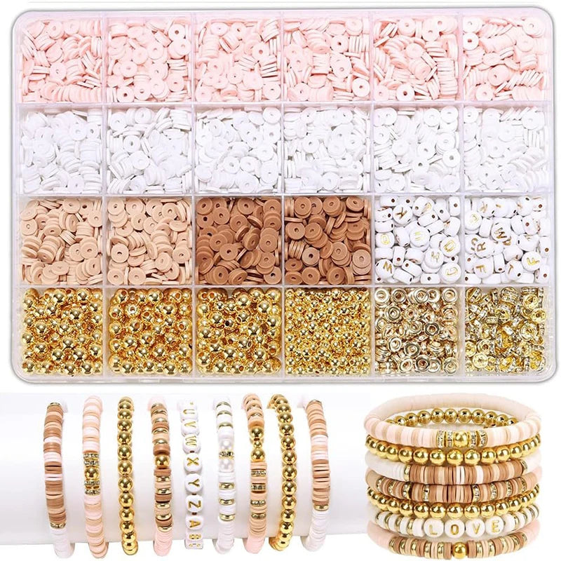 DIY Jewelry Making Kit Clay Beads Bracelet Making Kit Flat