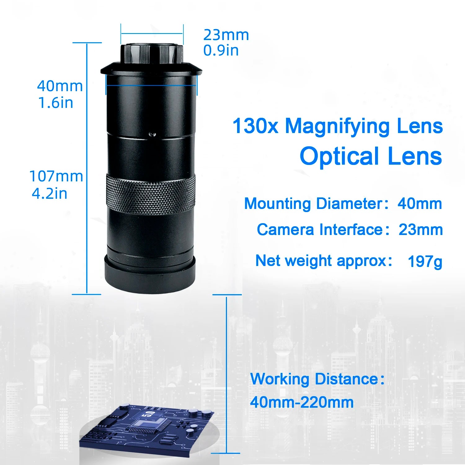 Digital Microscope for Electronics 4K 1080P HD Industrial Cameras 60MP 48MP 130X Lens C-mount
