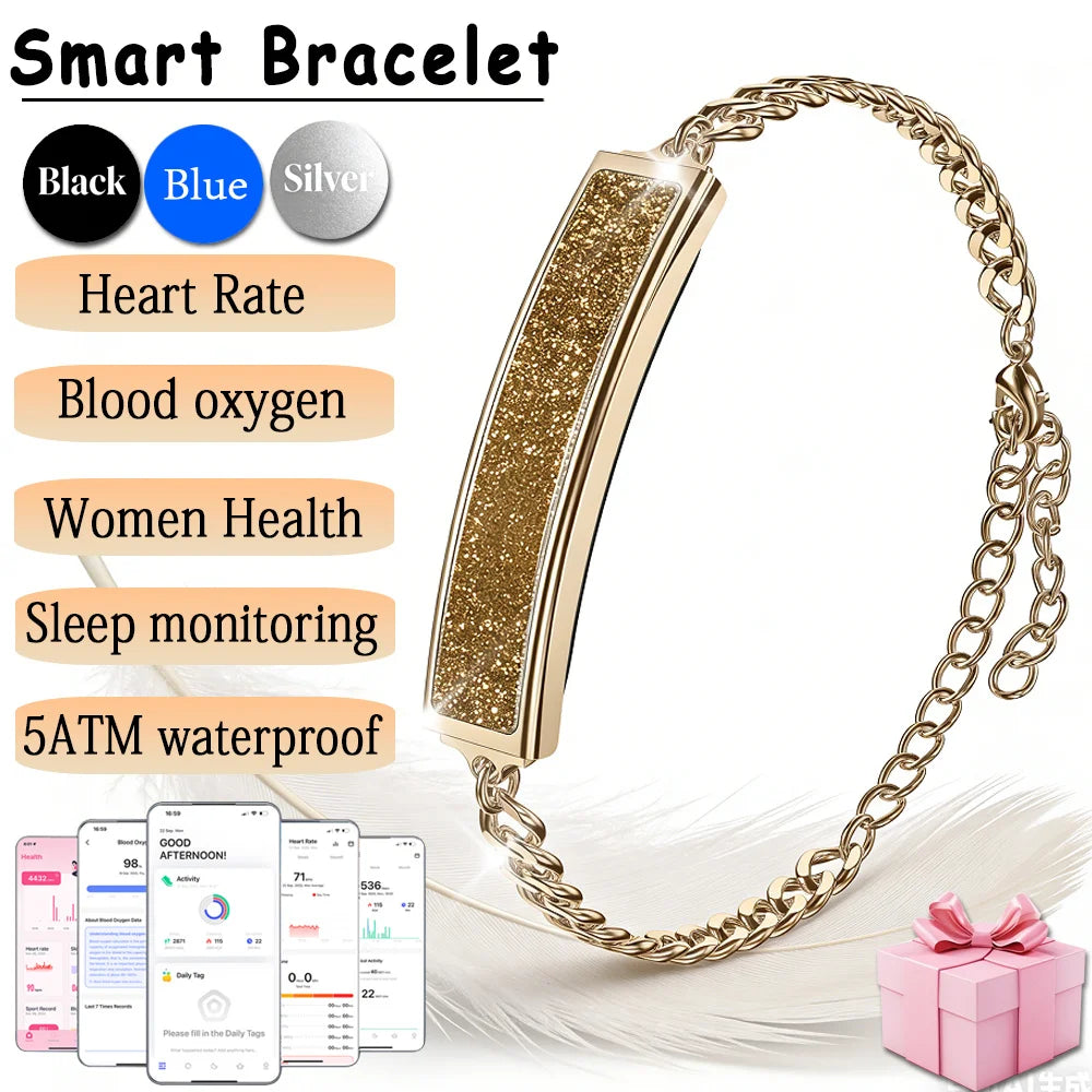Smart Bracelet Women Heart Rate Monitor Pedometer HRV Test Blood Oxygen Waterproof