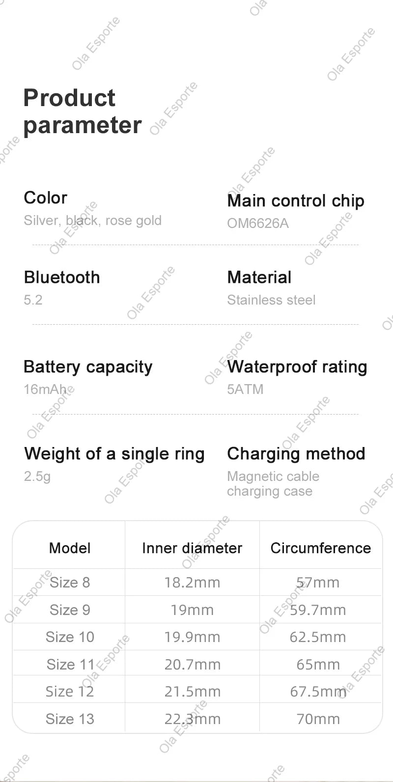 Smart Ring Hd Screen 5ATM Waterproof HeartRate Monitor