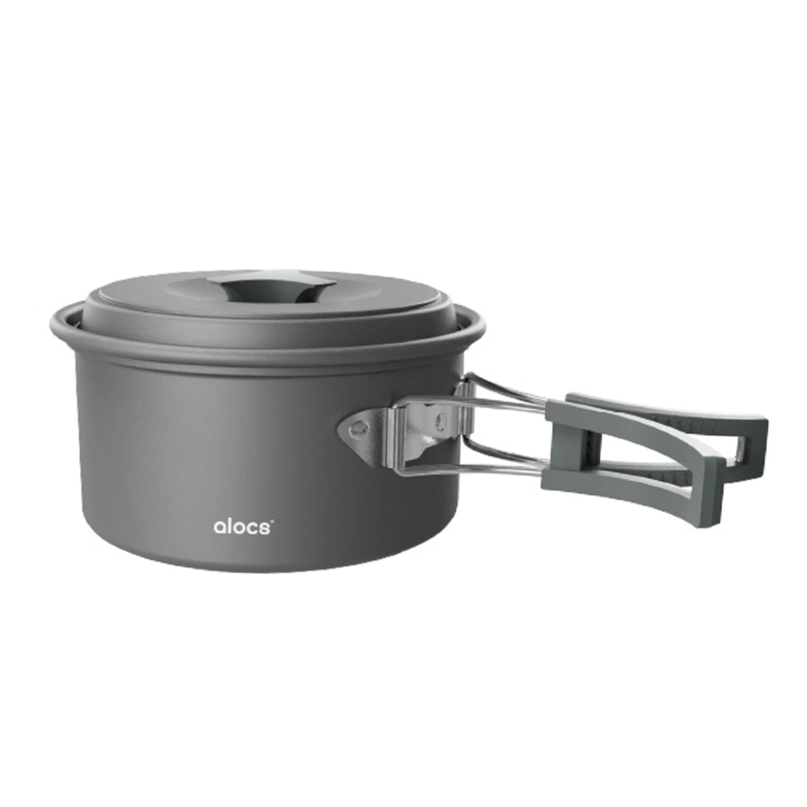 Camping Cooking Pot Aluminum Alloy Camping Cookware with Folding Handle for Camping Picnic Hiking