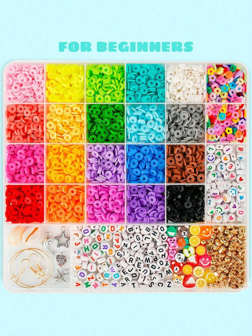 3200PCS Clay Bead Jewelry Making Kit – Polymer Heishi Beads Set with Charms for DIY Friendship Bracelets, Necklaces & Crafts, Colorful Beading Supplies for Beginners