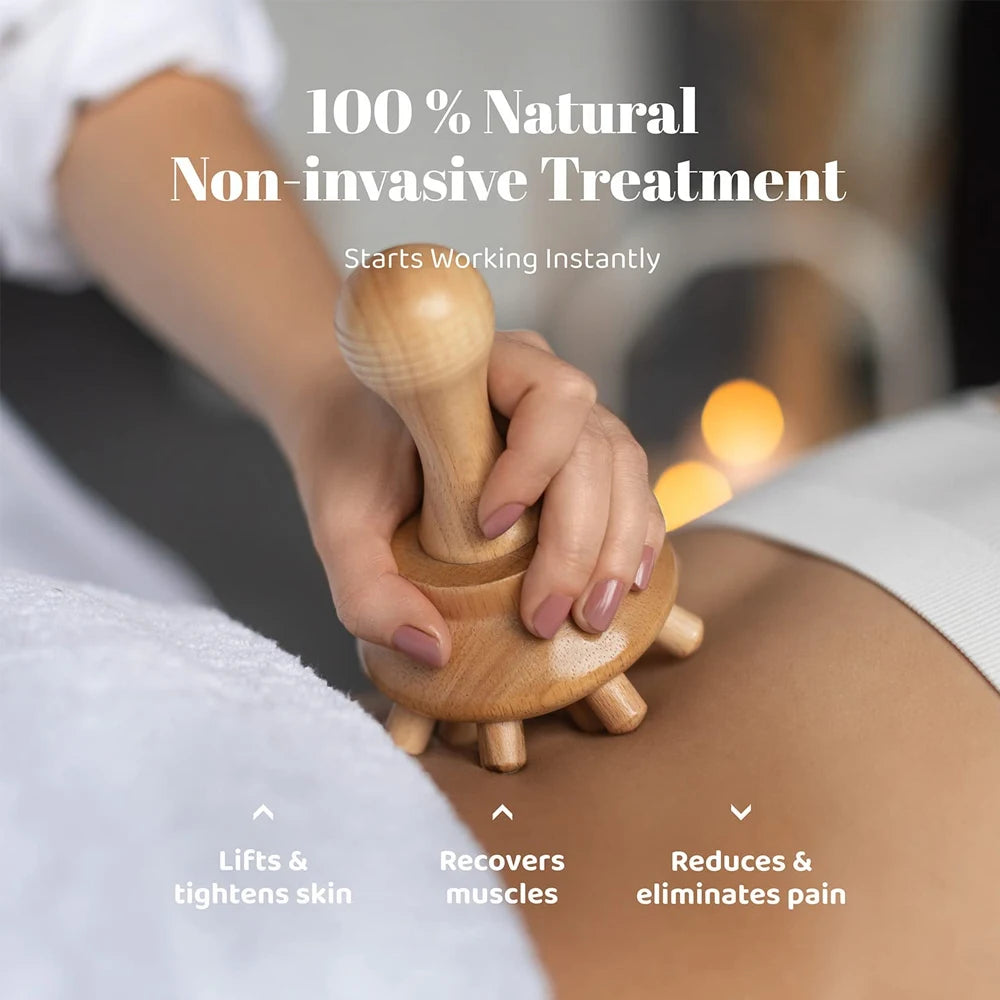 Wood Therapy Massage Tool for Body Sculpting – Wooden Lymphatic Drainage Massager for Cellulite Reduction