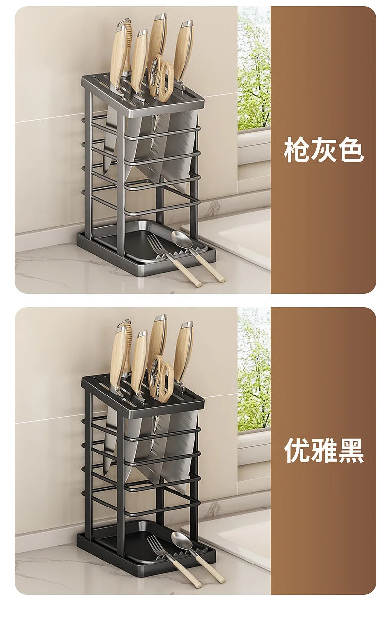 Kitchen Knife Storage Stand, Drainage Design Countertop Rack, Household Knife Block For Chef Knives