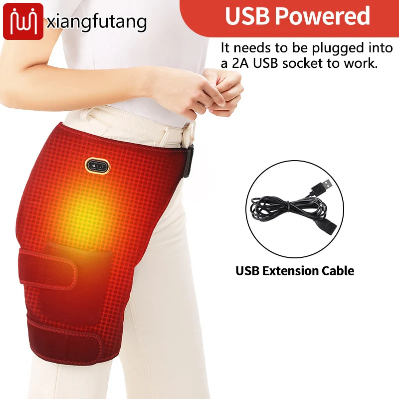 Hip Thigh Massager - 3-Gear Heat & Vibration, Relieves Muscle Soreness