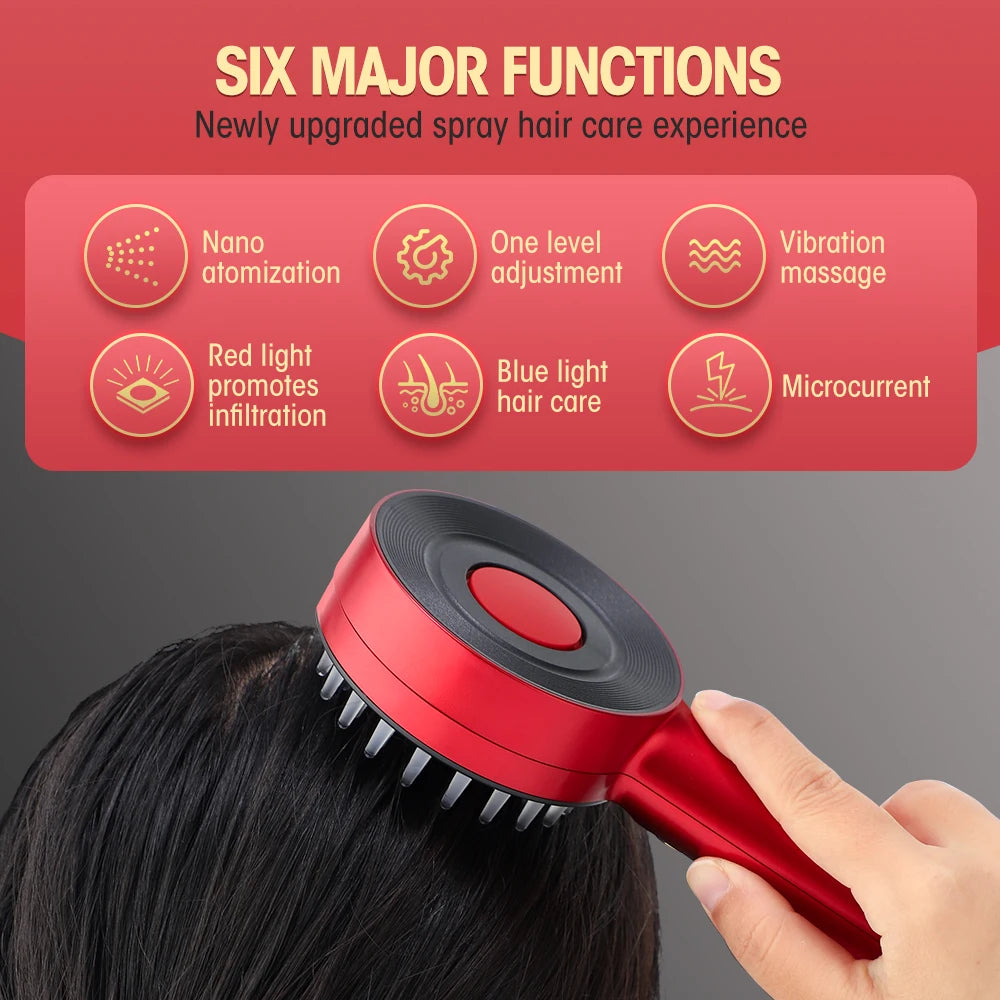 Deep Kneading Massage Comb, Red Light Therapy Scalp Massager