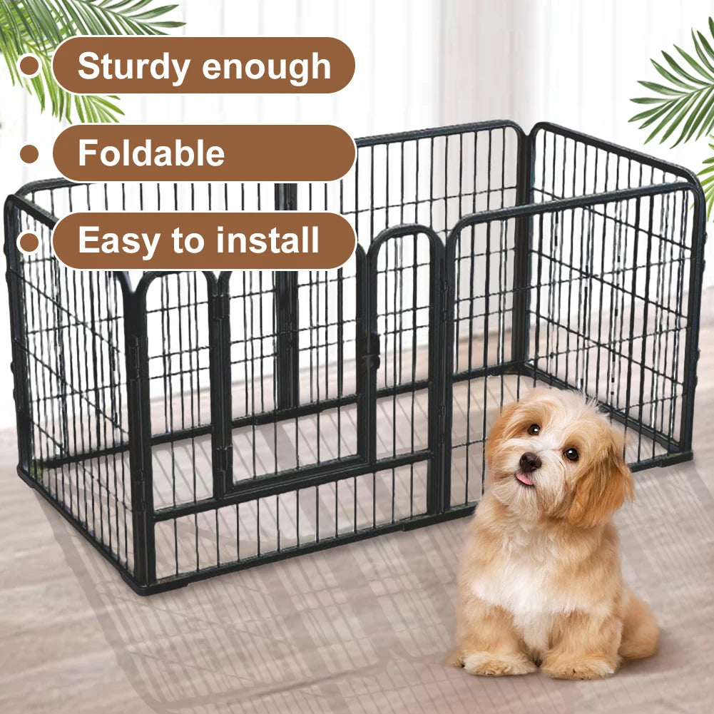 Portable Pet Playpen Dog Exercise Cat Fence 6 Panel Heavy Duty Crate Cage
