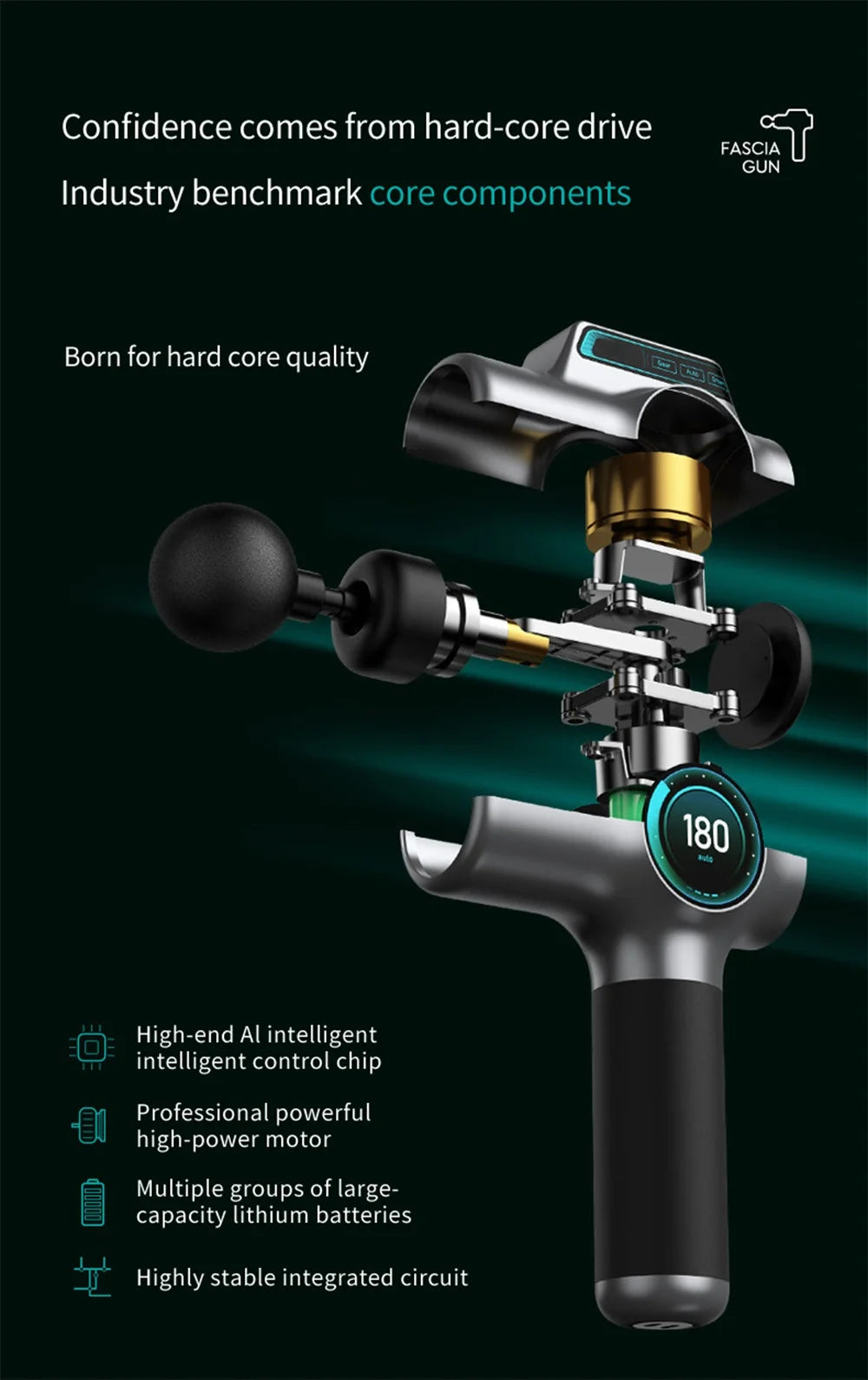 99-Speed Deep Tissue Percussion Massage Gun with Multiple Attachments for Muscle Recovery