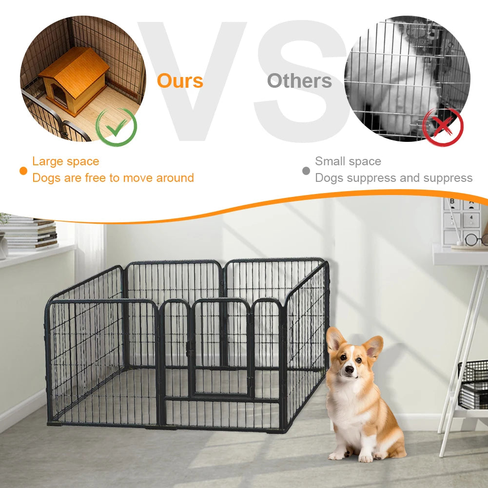 Portable Pet Playpen Dog Exercise Cat Fence 6 Panel Heavy Duty Crate Cage