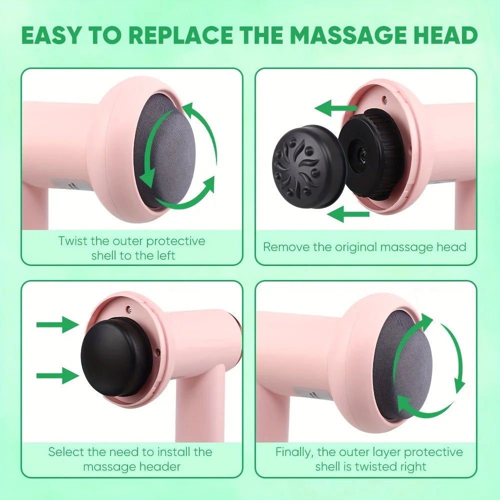 Body Massager, Home Massage Stick With 5 Massage Heads,